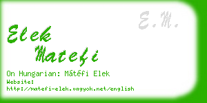 elek matefi business card